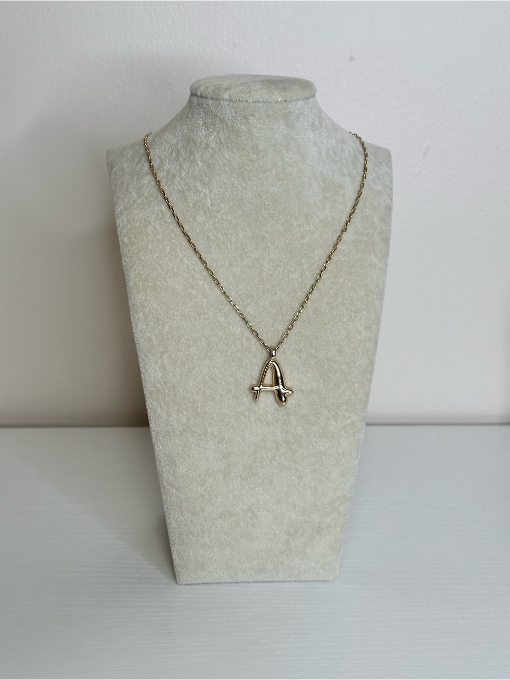 House of Harlow 1960 Gold Tone Initial “A” Pendant Necklace 17” + 3” Extender
